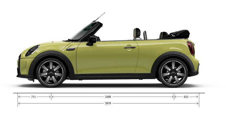 MINI Кабриолет – вид сбоку – размеры